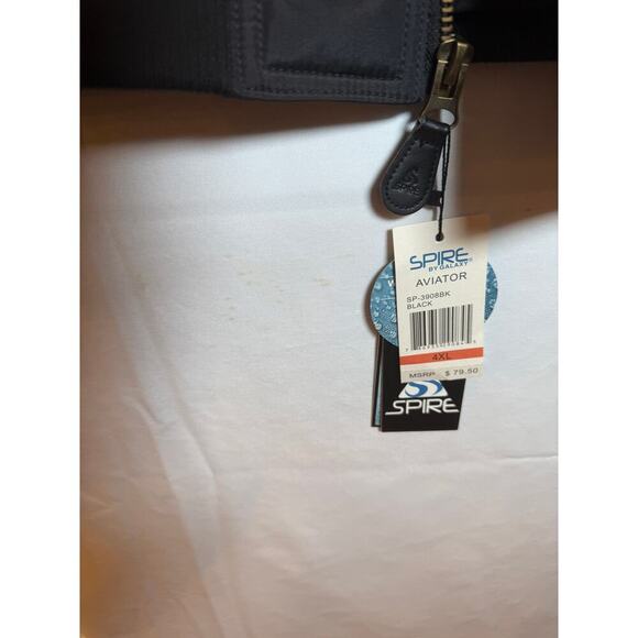 Spire Aviator Bomber Jacket Men’s 4XL Black Orange Lined NWT Big & Tall - Picture 2 of 3